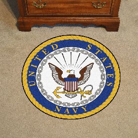 U.S. Navy 44in. Round Mat  - Crest Logo, 6749