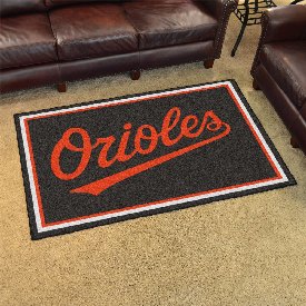 Baltimore Orioles 4ft. x 6ft. Plush Area Rug "Orioles" Logo, 7049