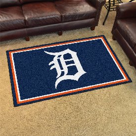 Detroit Tigers 4ft. x 6ft. Plush Area Rug - D Primary Cap Logo, 7057