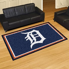 Detroit Tigers 5ft. x 8 ft. Plush Area Rug - D Primary Cap Logo, 7058