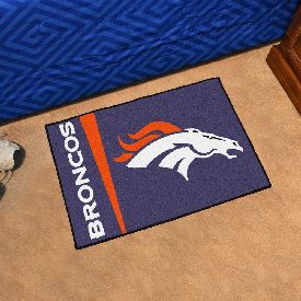 Denver Broncos Starter Mat Accent Rug Uniform Style - 19in. x 30in. - Bronco Head Primary Logo & Wordmark, 8229