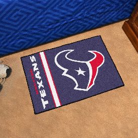 Houston Texans Starter Mat Accent Rug Uniform Style - 19in. x 30in. - Bull Head Primary Logo & Wordmark, 8234