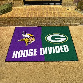 NFL House Divided - Vikings / Packers House Divided Rug - 34 in. x 42.5 in. - House Divided, 8462