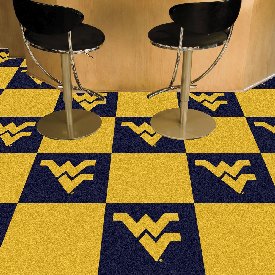 West Virginia Mountaineers Team Carpet Tiles - 45 Sq Ft., 8519