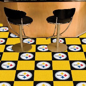 Pittsburgh Steelers Team Carpet Tiles - 45 Sq Ft. - Circular Steelers Primary Logo, 8545