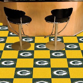 Green Bay Packers Team Carpet Tiles - 45 Sq Ft. - Oval G Primary Logo, 8559
