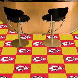 Kansas City Chiefs Team Carpet Tiles - 45 Sq Ft. - KC Arrow Primary Logo, 8563