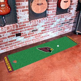Arizona Cardinals Putting Green Mat - 1.5ft. x 6ft. - Cardinal Head Primary Logo, 9001