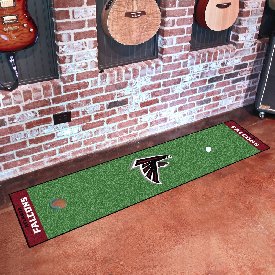 Atlanta Falcons Putting Green Mat - 1.5ft. x 6ft. - Falcon Primary Logo & Wordmark, 9002