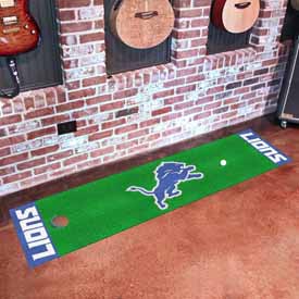 Detroit Lions Putting Green Mat - 1.5ft. x 6ft. - Lion Primary Logo, 9011