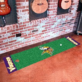 Minnesota Vikings Putting Green Mat - 1.5ft. x 6ft. - Viking Head Primary Logo, 9019