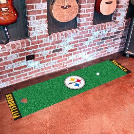 Pittsburgh Steelers Putting Green Mat - 1.5ft. x 6ft. - Circular Steelers Primary Logo, 9026