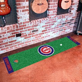 Chicago Cubs Putting Green Mat - 1.5ft. x 6ft. - Circular Cubs Primary Logo, 9039
