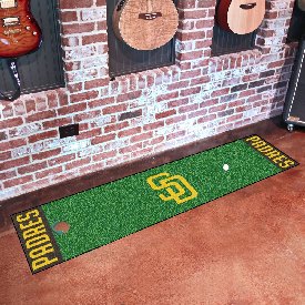 San Diego Padres Putting Green Mat - 1.5ft. x 6ft. - SD Primary Cap Logo & Wordmark, 9048