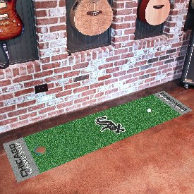 Chicago White Sox Putting Green Mat - 1.5ft. x 6ft. - Sox Primary Cap Logo & Wordmark, 9061