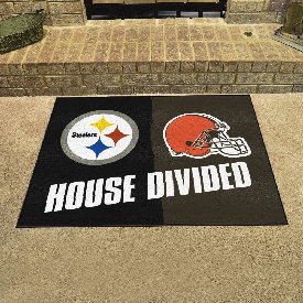 NFL - Pittsburgh Steelers/Cleveland Browns House Divided Rugs 33.75"x42.5", 9578