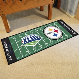 Pittsburgh Steelers Field Runner Mat - 30in. x 72in., 2009 Super Bowl XLIII Champions, 10177 Pittsburgh Steelers Field Runner Mat - 30in. x 72in., 2009 Super Bowl XLIII Champions, 10177