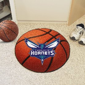 Charlotte Hornets Basketball Rug - 27in. Diameter - Hornet with Wordmark Primary Logo, 10219