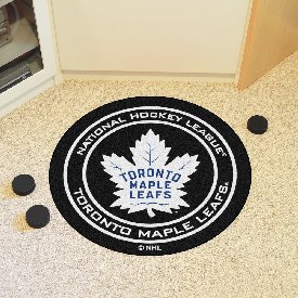 Toronto Maple Leafs Hockey Puck Rug - 27in. Diameter, 10283