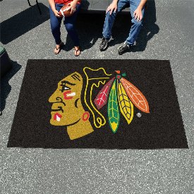 Chicago Blackhawks Ulti-Mat Rug - 5ft. x 8ft. - Blackhawk Head Primary Logo, 10370