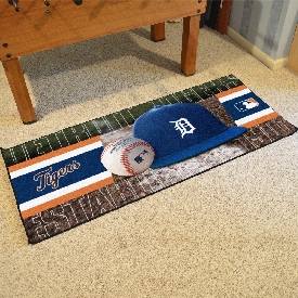 Detroit Tigers Baseball Runner Rug - 30in. x 72in. - D Primary Cap Logo, 11076