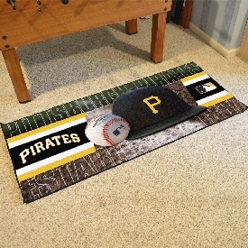 Pittsburgh Pirates Baseball Runner Rug - 30in. x 72in. - Circular Pirates Secondary Logo, 11088