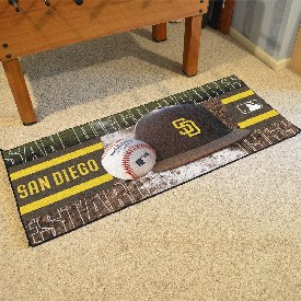 San Diego Padres Baseball Runner Rug - 30in. x 72in. - SD Primary Cap Logo, 11089
