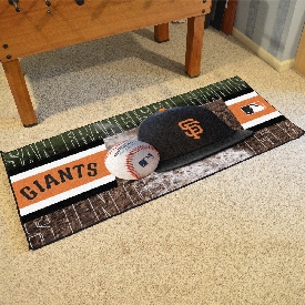 San Francisco Giants Baseball Runner Rug - 30in. x 72in. - SF Cap Logo - Green, 11090