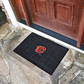 Calgary Flames Heavy Duty Vinyl Medallion Door Mat - 19.5in. x 31in., 11488