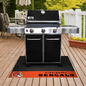 Cincinnati Bengals Vinyl Grill Mat - 26in. x 42in. - Striped B Primary Logo & Wordmark, 12180