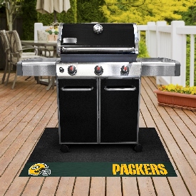 Green Bay Packers Vinyl Grill Mat - 26in. x 42in. - Oval G Primary Logo & Wordmark, 12185