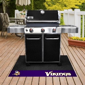 Minnesota Vikings Vinyl Grill Mat - 26in. x 42in. - Viking Head Primary Logo & Wordmark, 12191