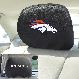 Denver Broncos Embroidered Head Rest Cover Set - 2 Pieces, 12497