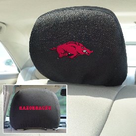 Arkansas Razorbacks Embroidered Head Rest Cover Set - 2 Pieces, 12557