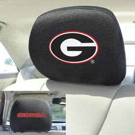 Georgia Bulldogs Embroidered Head Rest Cover Set - 2 Pieces, 12566