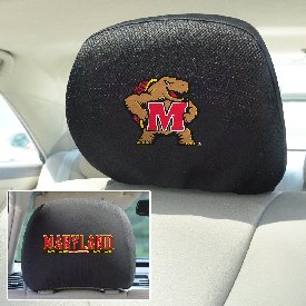 Maryland Terrapins Embroidered Head Rest Cover Set - 2 Pieces, 12580