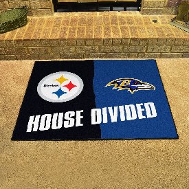 NFL - Pittsburgh Steelers - Baltimore Ravens House Divided Rugs 33.75"x42.5", 13535