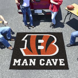 Cincinnati Bengals Man Cave Tailgater Rug - 5ft. x 6ft. - Striped B Primary Logo, 14287