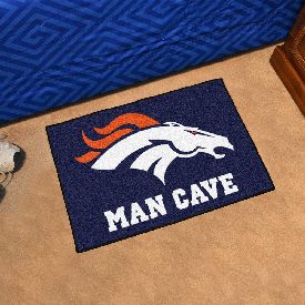 Denver Broncos Man Cave Starter Mat Accent Rug - 19in. x 30in. - Bronco Head Primary Logo, 14297