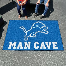 Detroit Lions Man Cave Ulti-Mat Rug - 5ft. x 8ft. - Lion Primary Logo, 14302