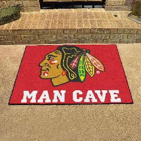 Chicago Blackhawks Man Cave All-Star Rug - 34 in. x 42.5 in., 14409