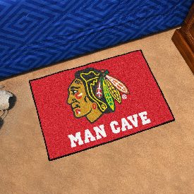 Chicago Blackhawks Man Cave Starter Mat Accent Rug - 19in. x 30in., 14410