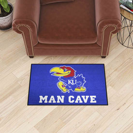 Kansas Jayhawks Man Cave Starter Mat Accent Rug - 19in. x 30in., 14648