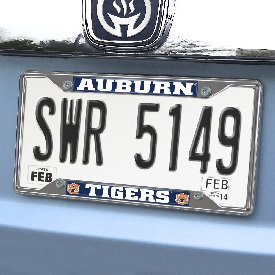 Auburn Tigers Chrome Metal License Plate Frame, 6.25in x 12.25in, 14787