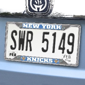 New York Knicks Chrome Metal License Plate Frame, 6.25in x 12.25in, 14868