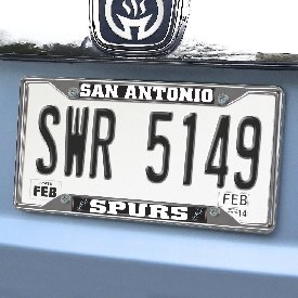 San Antonio Spurs Chrome Metal License Plate Frame, 6.25in x 12.25in, 14892