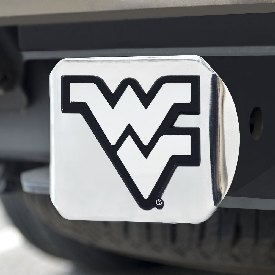 West Virginia Mountaineers Chrome Metal Hitch Cover with Chrome Metal 3D Emblem, 15055