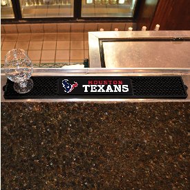 Houston Texans Bar Drink Mat - 3.25in. x 24in. - Bull Head Primary Logo & Wordmark, 15564