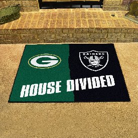 NFL House Divided - Packers / Raiders House Divided Rug - 34 in. x 42.5 in. - House Divided, 15648