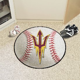Arizona State Sun Devils Baseball Rug - 27in. Diameter - Pitchfork Primary Logo, 17143